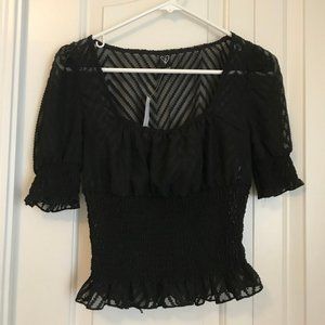Windsor Store Black Flowy Blouse